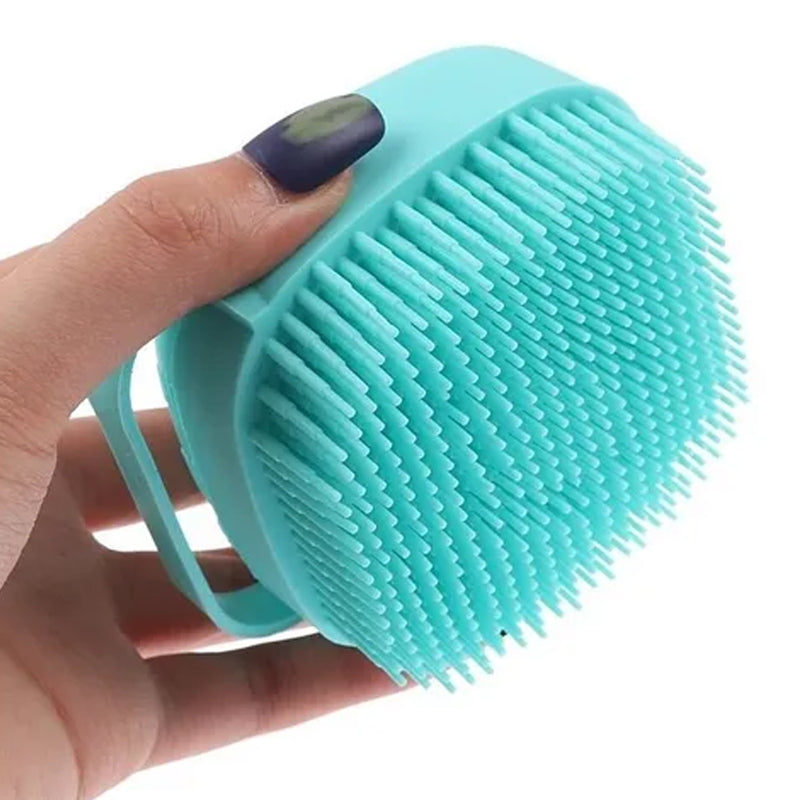 Esponja De Silicone Para Banho Massageador Dispenser Shampoo