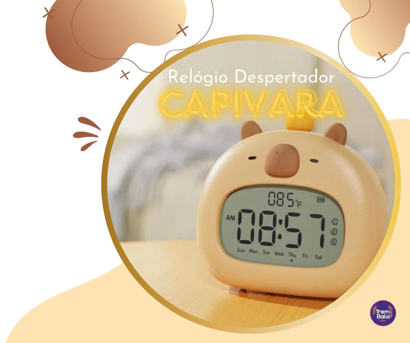 Relógio Digital Capivara Despertador & Termômetro