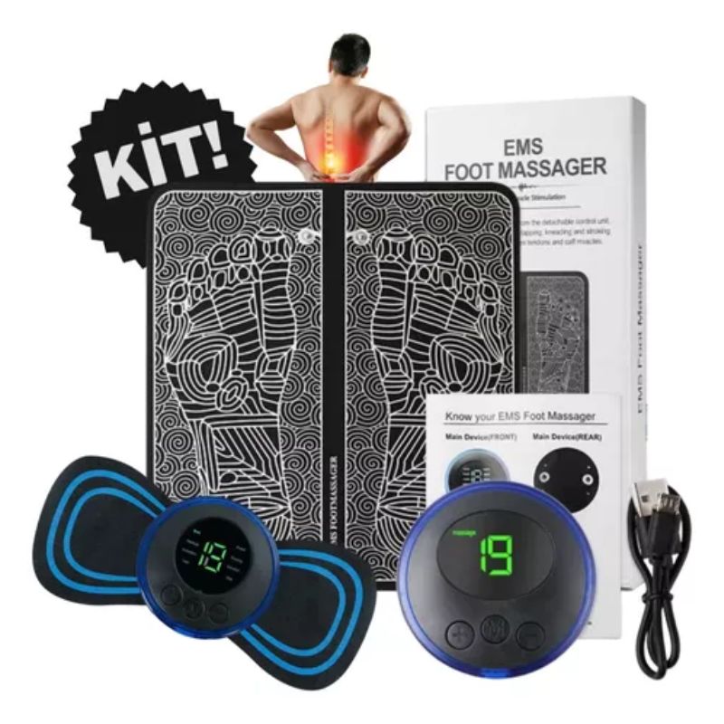 Kit Tapete E Mini Massageador Elétrico